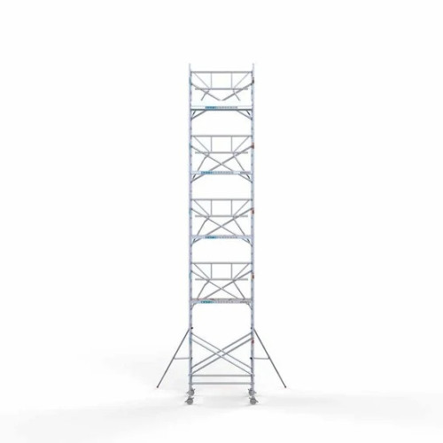 Alumīnija tornis 135х190 cm 11,2m darba augstums* ar oglekļa platformu + salokāmas margas no 1 puses