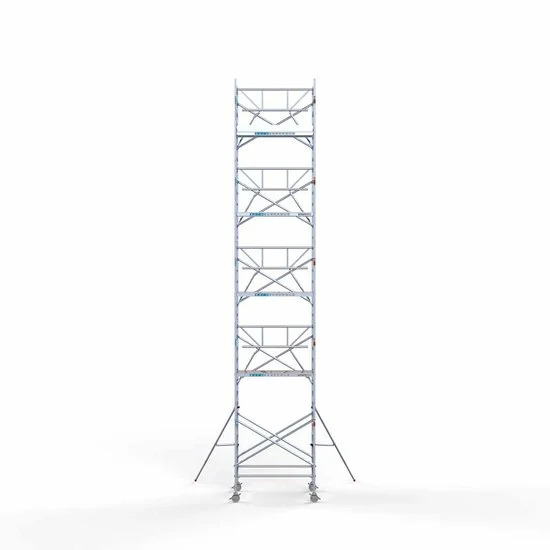 Alumīnija tornis 135х190 cm 11,2m darba augstums* salokāmas margas no 1 puses Alumīnija tornis 135х190 cm 11,2m darba augstums* salokāmas margas no 1 puses