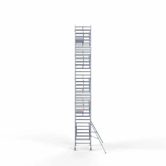 Alumīnija tornis 135х190 cm 11,2m darba augstums* salokāmas margas no 1 puses Alumīnija tornis 135х190 cm 11,2m darba augstums* salokāmas margas no 1 puses