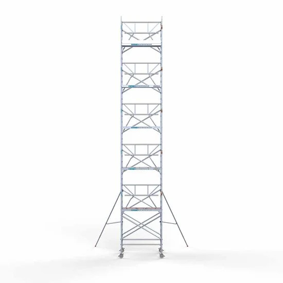 Alumīnija tornis 135х190 cm 12,2m darba augstums* salokāmas margas no 1 puses Alumīnija tornis 135х190 cm 12,2m darba augstums* salokāmas margas no 1 puses