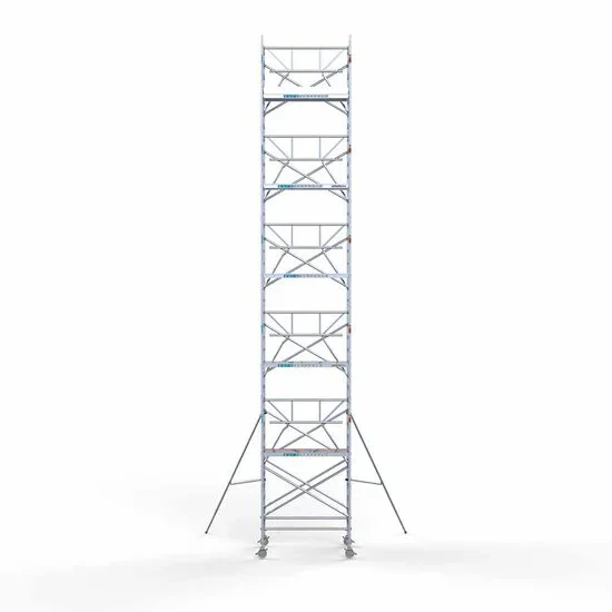 Alumīnija tornis 135х190 cm 12,2m darba augstums* salokāmas margas no 1 puses Alumīnija tornis 135х190 cm 12,2m darba augstums* salokāmas margas no 1 puses