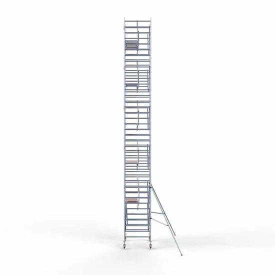 Alumīnija tornis 135х190 cm 12,2m darba augstums* salokāmas margas no 1 puses Alumīnija tornis 135х190 cm 12,2m darba augstums* salokāmas margas no 1 puses