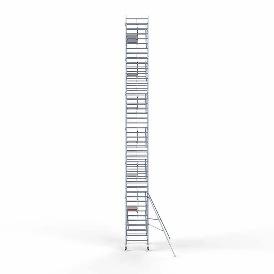 Alumīnija tornis 135х190 cm 14,2m darba augstums* salokāmas margas no 1 puses Alumīnija tornis 135х190 cm 14,2m darba augstums* salokāmas margas no 1 puses