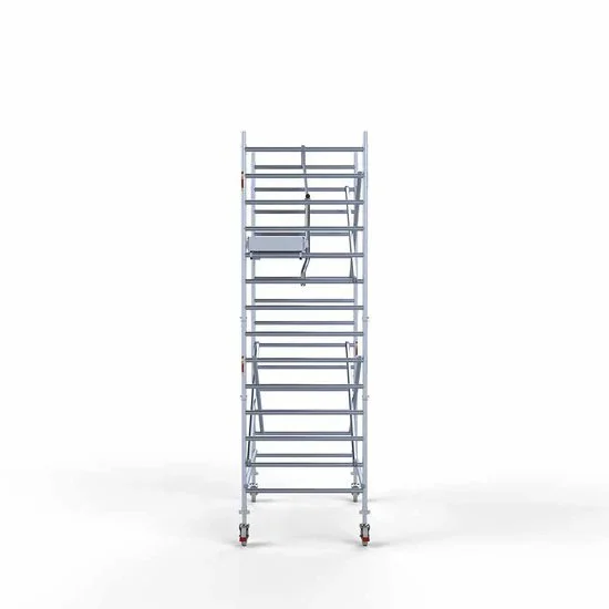 Alumīnija tornis 135х250 cm 5,2m darba augstums* ar oglekļa platformu + salokāmas margas no 1 puses Alumīnija tornis 135х250 cm 5,2m darba augstums* ar oglekļa platformu + salokāmas margas no 1 puses