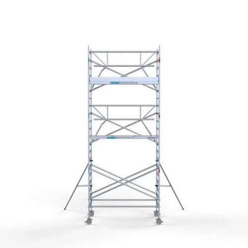 Alumīnija tornis 135х250 cm 7,2m darba augstums* ar oglekļa platformu + salokāmas margas no 1 puses Alumīnija tornis 135х250 cm 7,2m darba augstums* ar oglekļa platformu + salokāmas margas no 1 puses