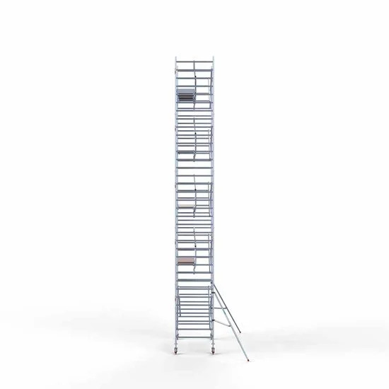 Alumīnija tornis 135х250 cm 11,2m darba augstums* salokāmas margas no 1 puses Alumīnija tornis 135х250 cm 11,2m darba augstums* salokāmas margas no 1 puses