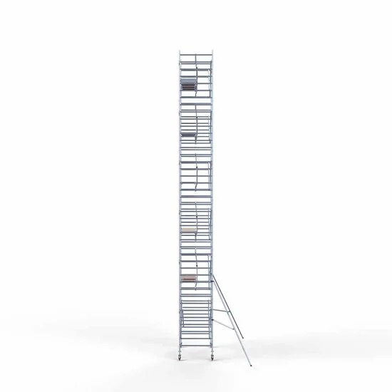 Alumīnija tornis 135х250 cm 13,2m darba augstums* ar oglekļa platformu + salokāmas margas no 1 puses Alumīnija tornis 135х250 cm 13,2m darba augstums* ar oglekļa platformu + salokāmas margas no 1 puses