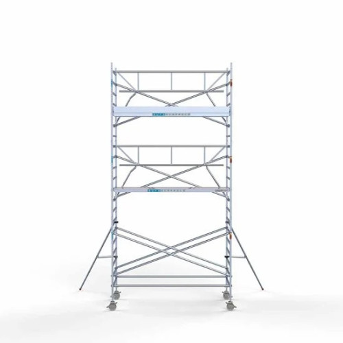 Alumīnija tornis 135х305 cm 7,2m darba augstums* ar oglekļa platformu + salokāmas margas no 1 puses